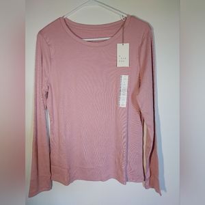 Women's Long Sleeve Ribbed T-Shirt Size S